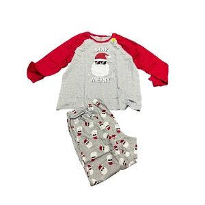 Womens PJ Place Merry Christmas PJs Santas Sunglasses XL NIP Glow In The Dark